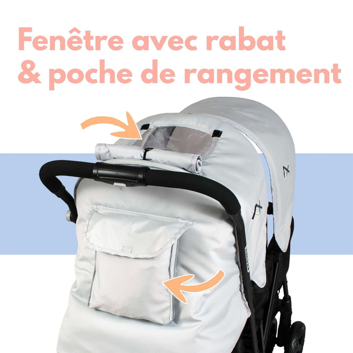 LOOPING Looping Poussette Double Jumeaux | Habillage Pluie | Black Emotion