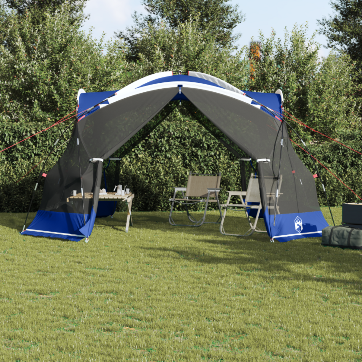 VIDAXL Tente Anti Moustiques de Camping avec Portes Bleue pour 10 Personnes Imperméable