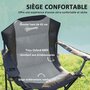 Voir la diapositive 4 : OUTSUNNY Lot de 2 chaises pliantes rembourrées de camping - porte-gobelet - gris