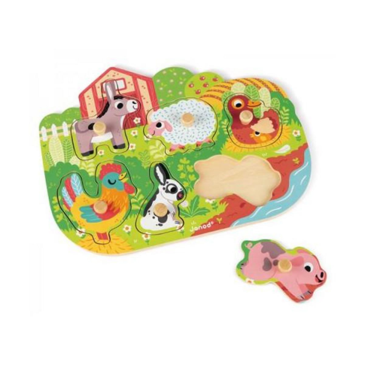 Juratoys - Janod Puzzle Janod Happy Farm 6 pièces