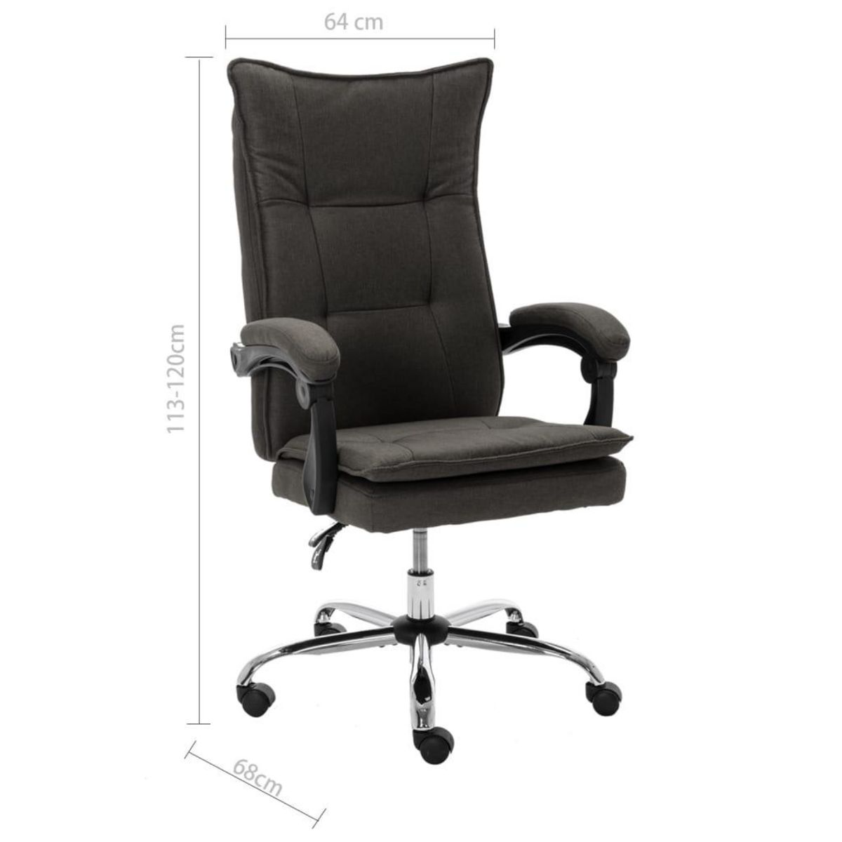VIDAXL Chaise de bureau Gris Tissu