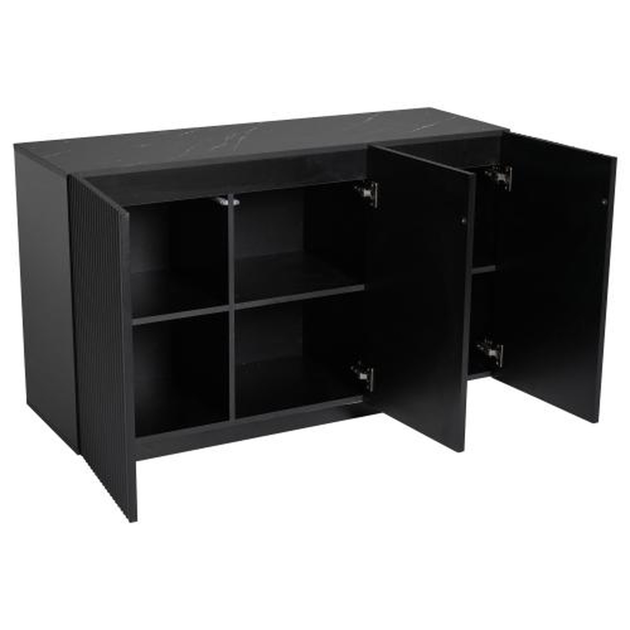 MERAX Buffet 3 porte(s) 0 tiroir(s) - 120 cm noir led mdf