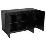 MERAX Buffet 3 porte(s) 0 tiroir(s) - 120 cm noir led mdf