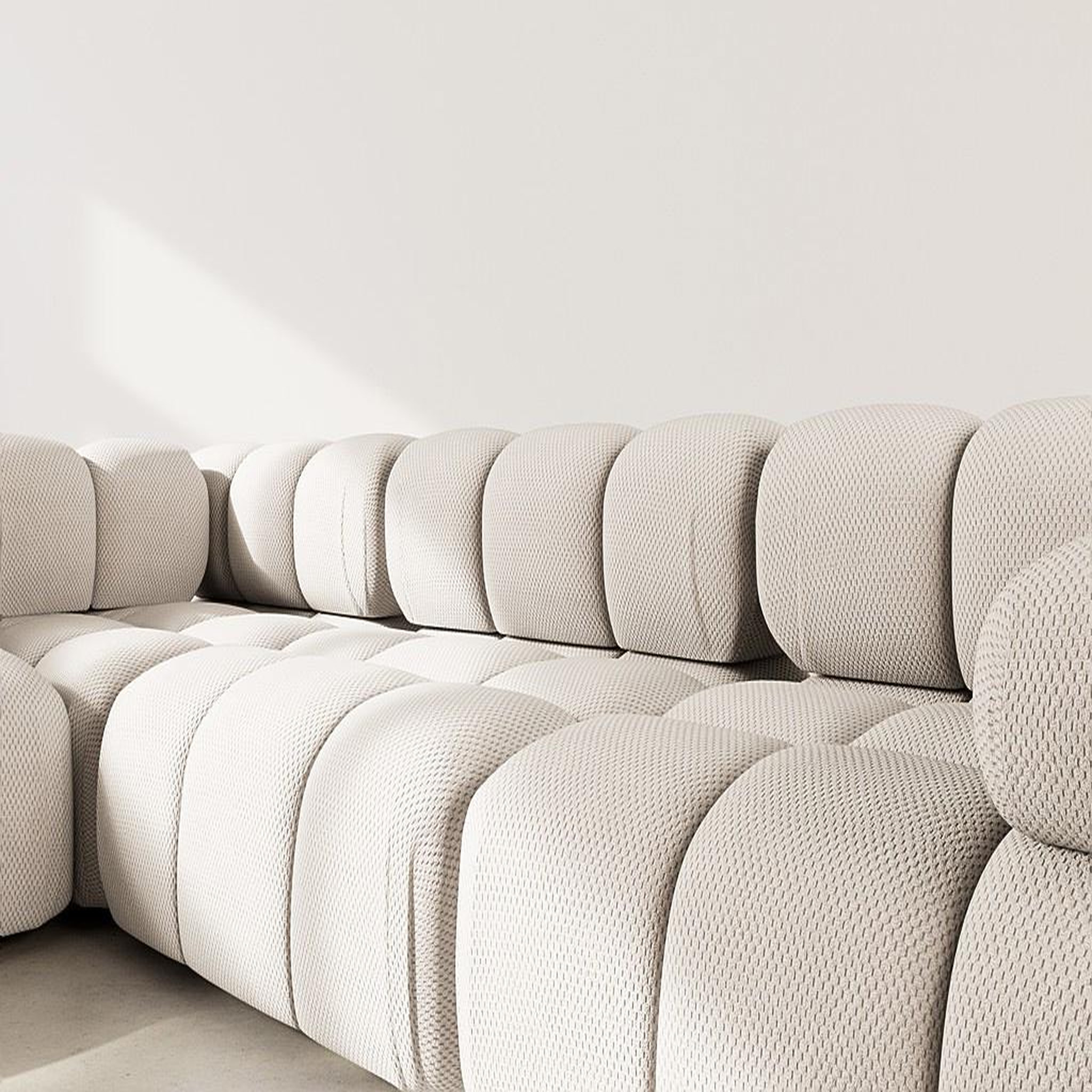 Voir la diapositive 4 : LISA DESIGN Ruby - canapé modulable d'angle gauche 5 places en velours texturé