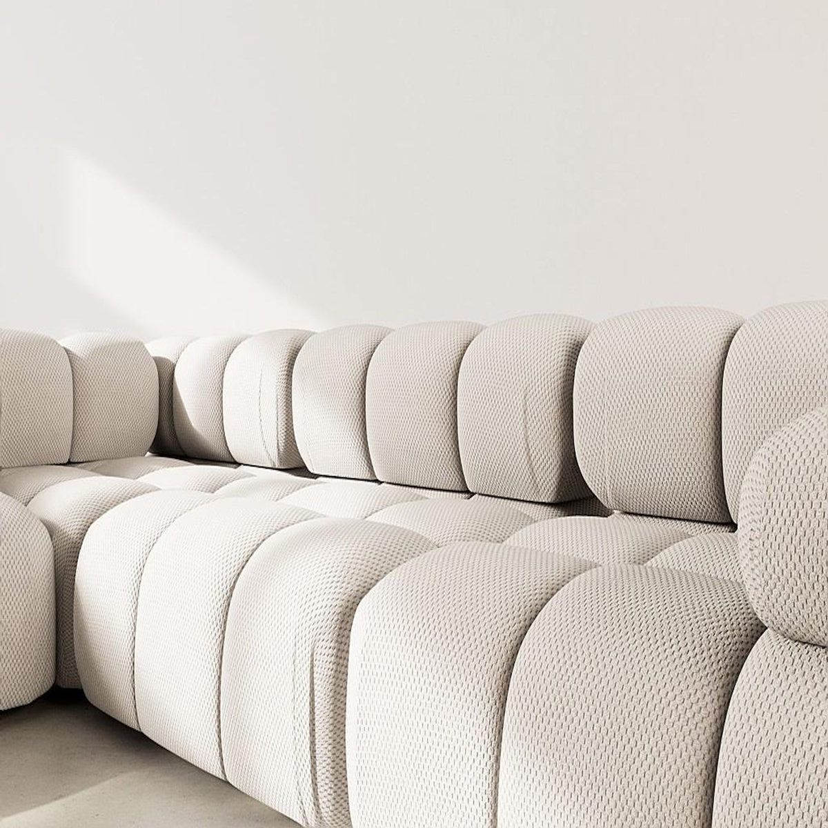 LISA DESIGN Ruby - canapé modulable d'angle gauche 5 places en velours texturé