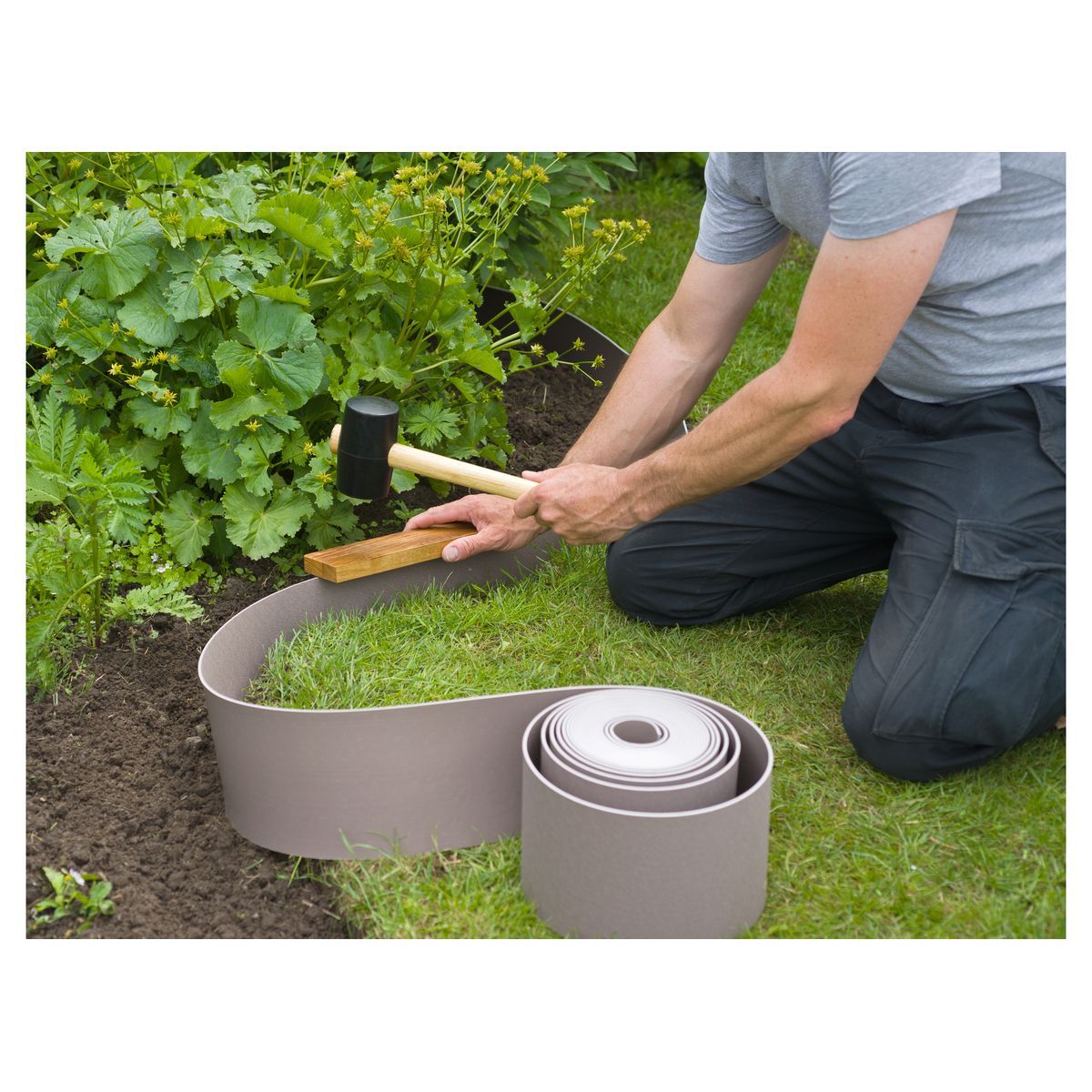 Nature Bordure de jardin - PE, épaisseur 3 mm, taupe