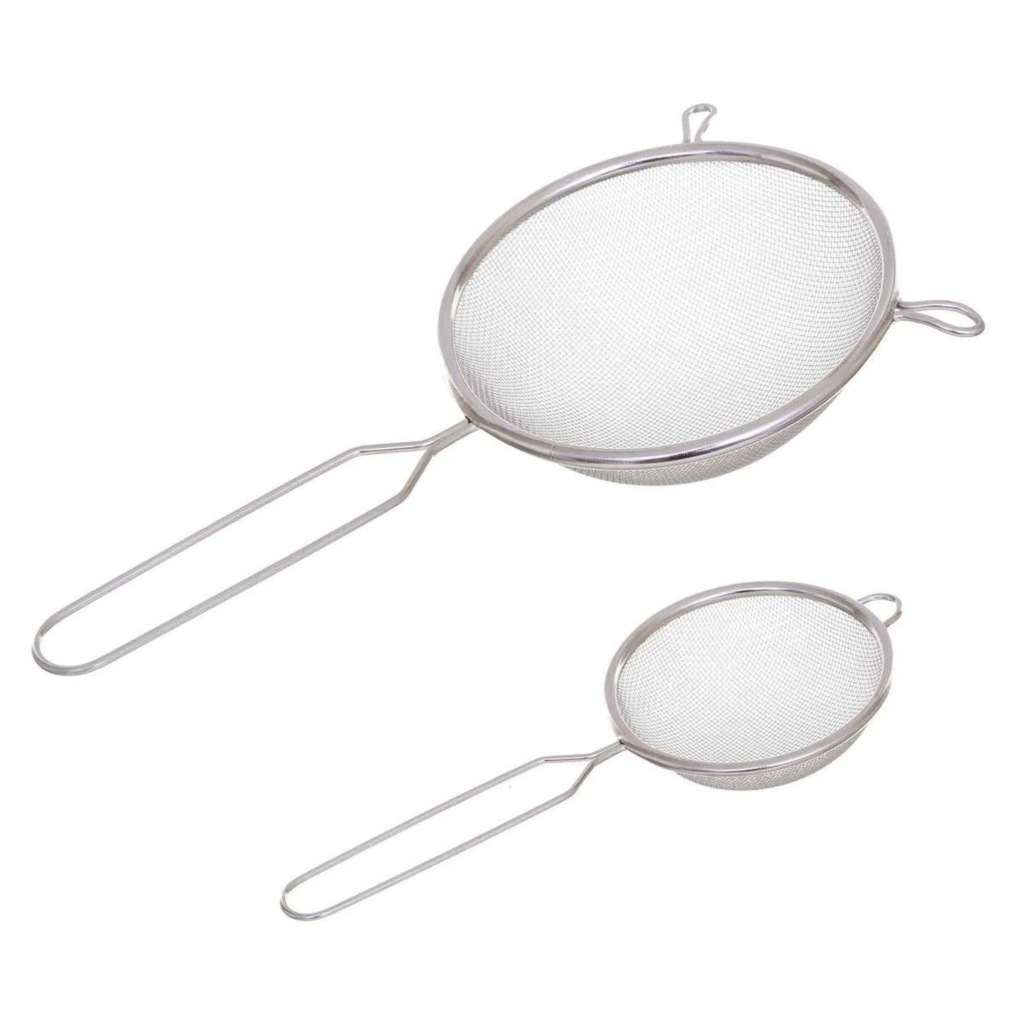 FIVE Lot de 2 passoires à manche  inox  28cm argent