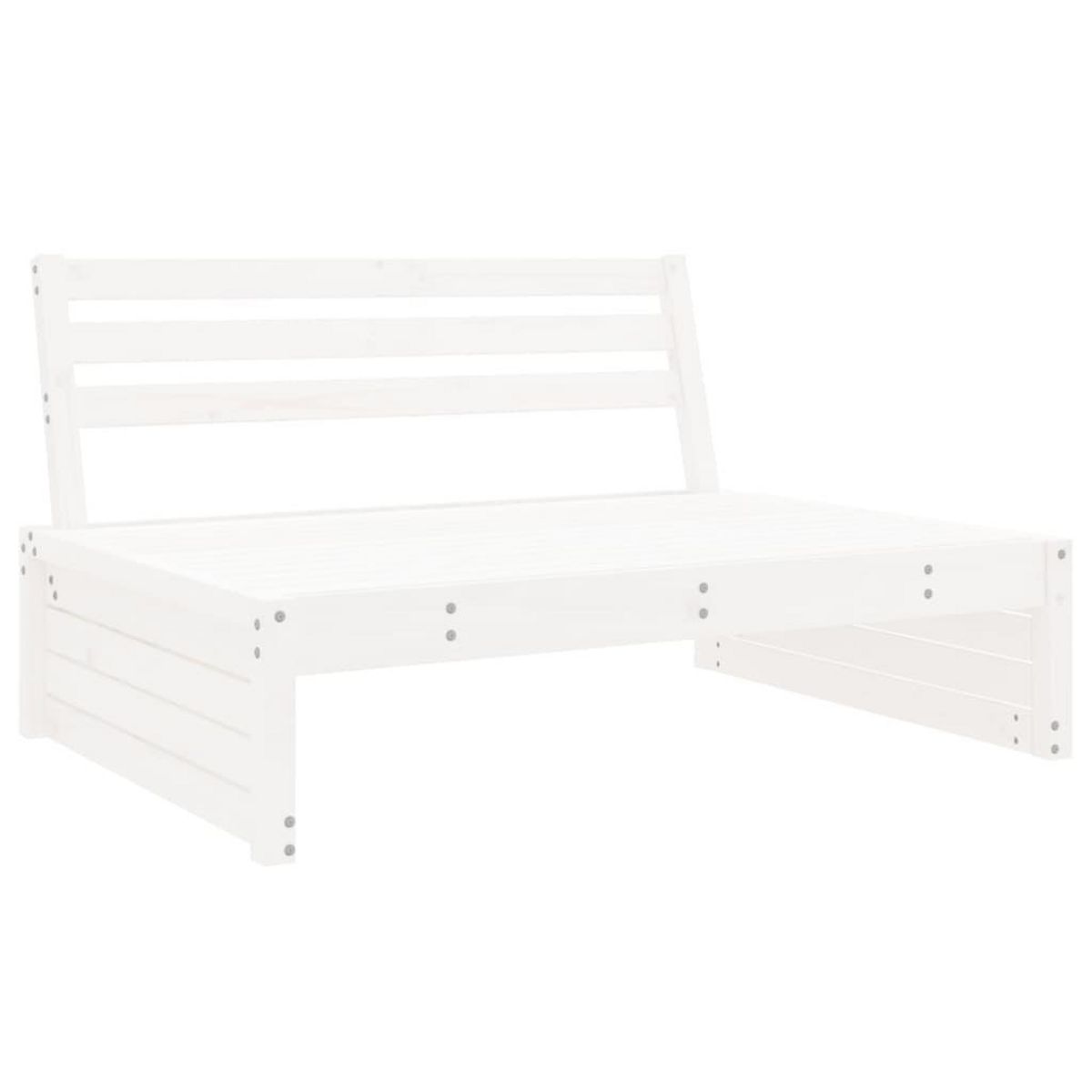 VIDAXL Canape central de jardin blanc 120x80 cm bois de pin massif