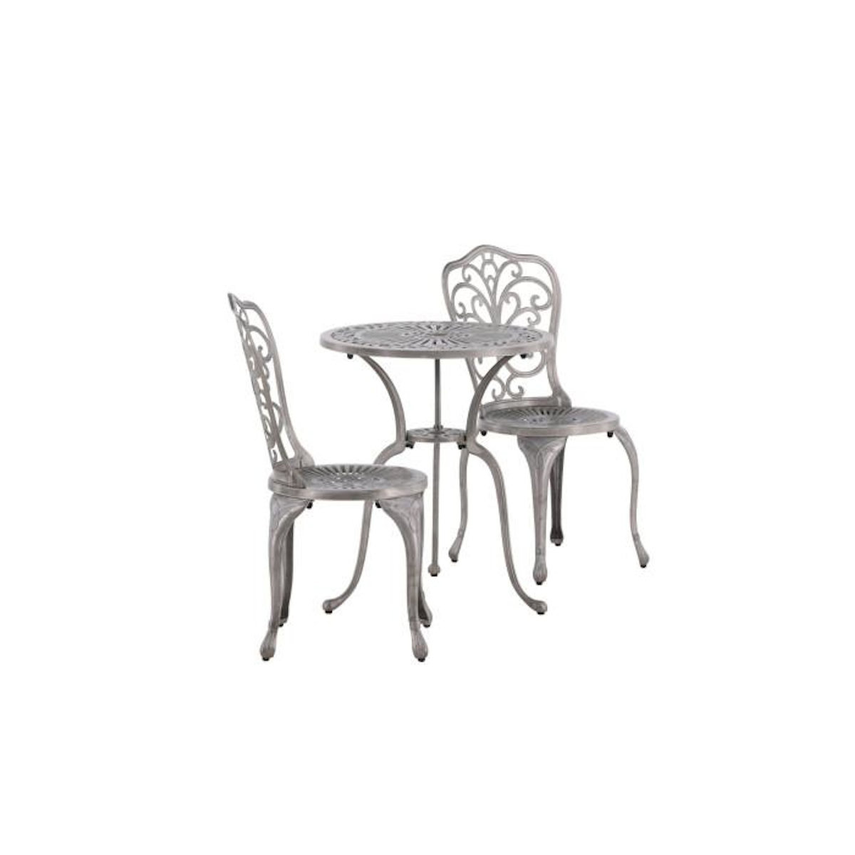 Paris Prix Ensemble Table de Jardin & 2 Chaises  Nandin  73cm Argent