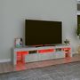 Voir la diapositive 5 : VIDAXL Meuble TV avec lumieres LED Gris beton 200x36,5x40 cm