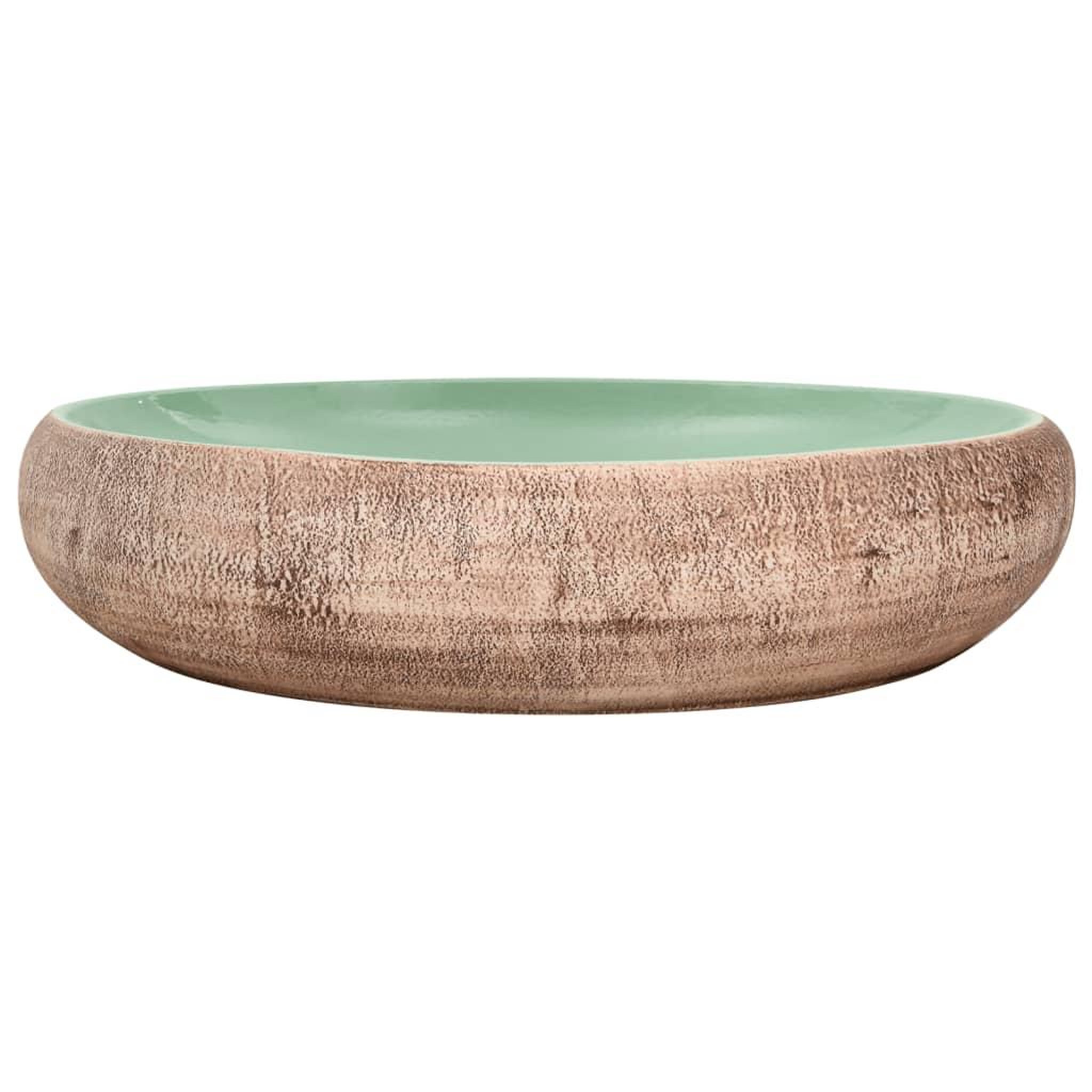 Voir la diapositive 3 : VIDAXL Vasque a poser vert et marron ovale 59x40x15 cm ceramique