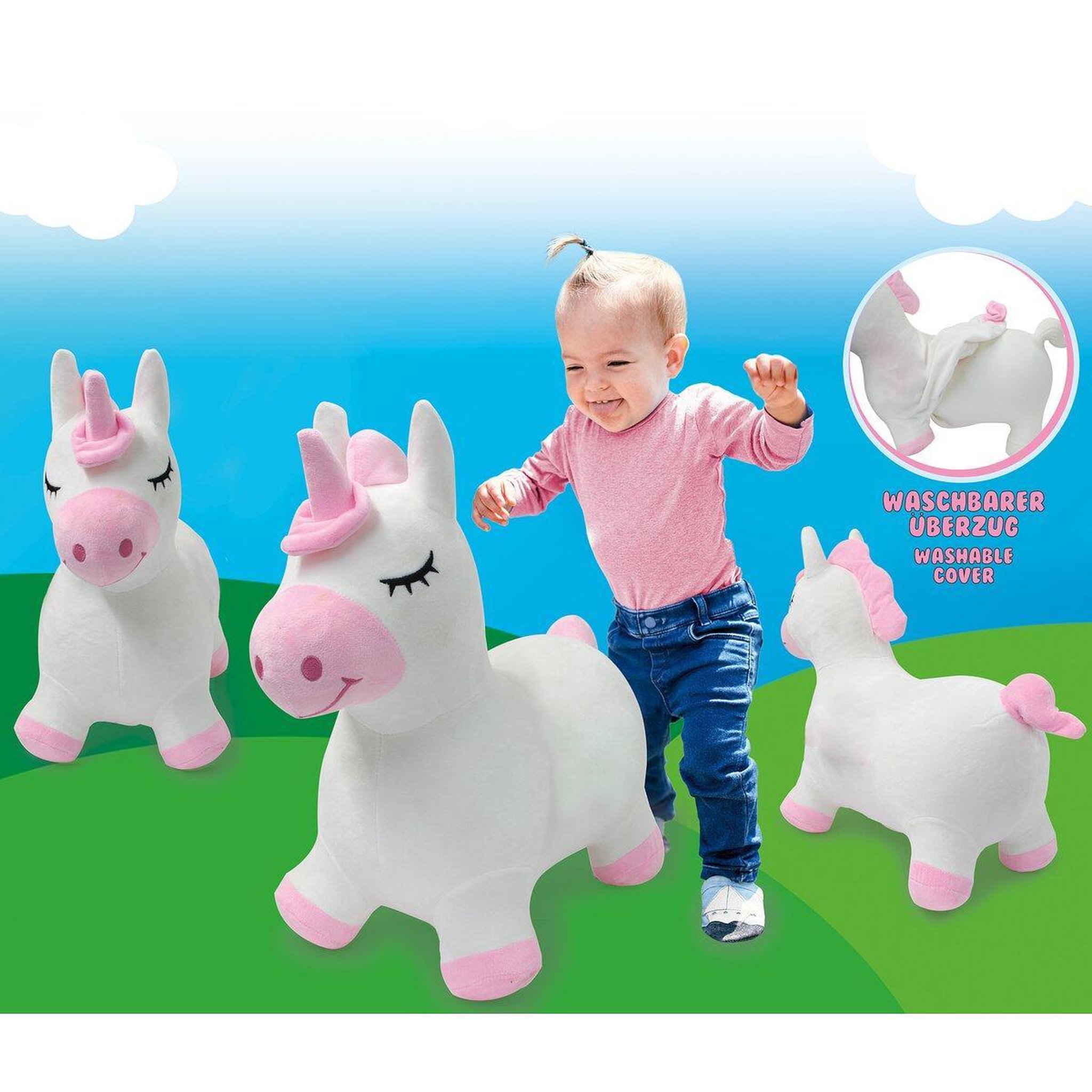 Voir la diapositive 5 : Jamara Licorne animal rebondissant avec pompe