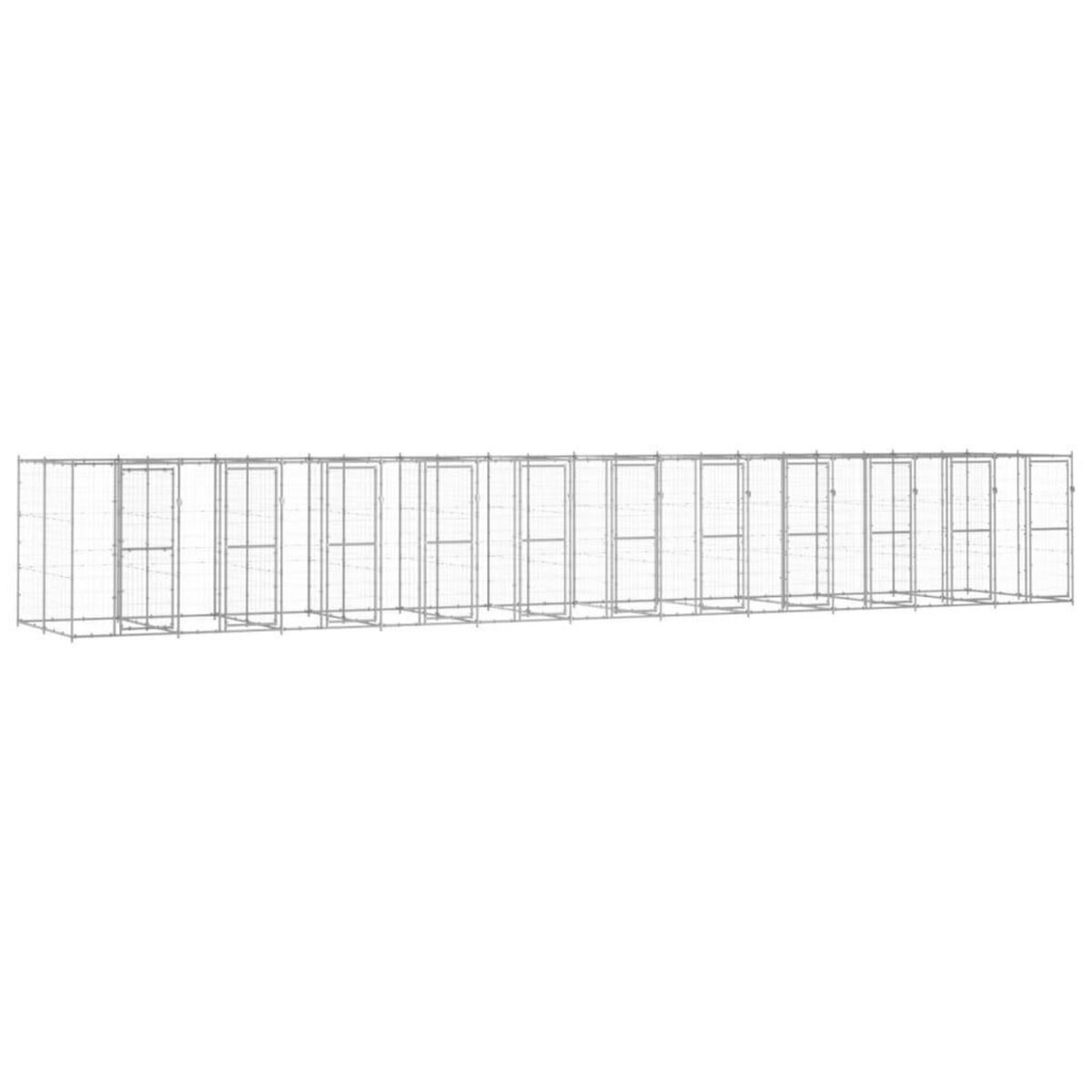 VIDAXL Chenil exterieur Acier galvanise 26,62 m²