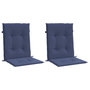 Voir la diapositive 3 : VIDAXL Coussins de chaise a dossier bas lot de 2 bleu marine tissu