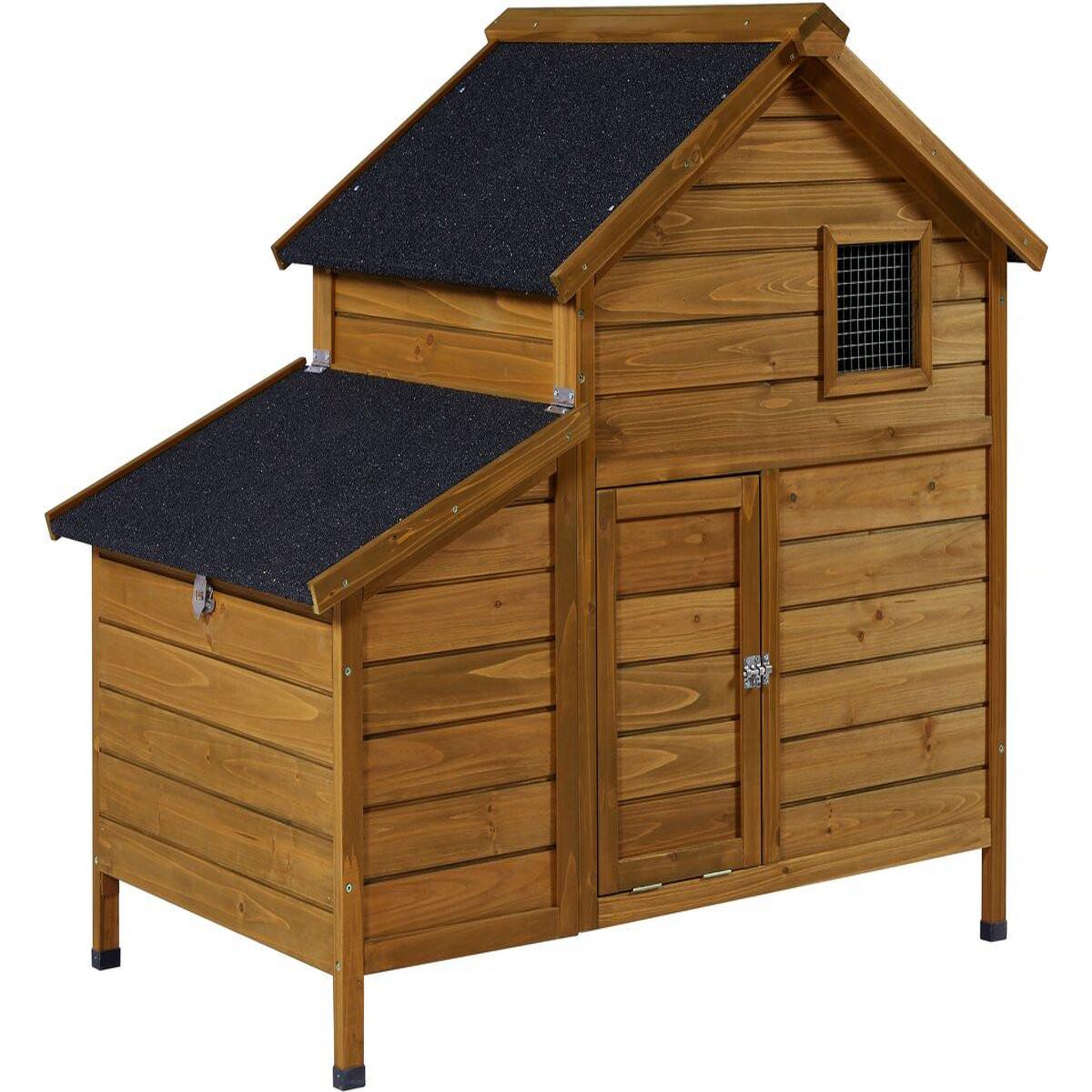 Voir la diapositive 4 : Habitat et Jardin Poulailler avec pondoir en bois  Cocotte  - Marron