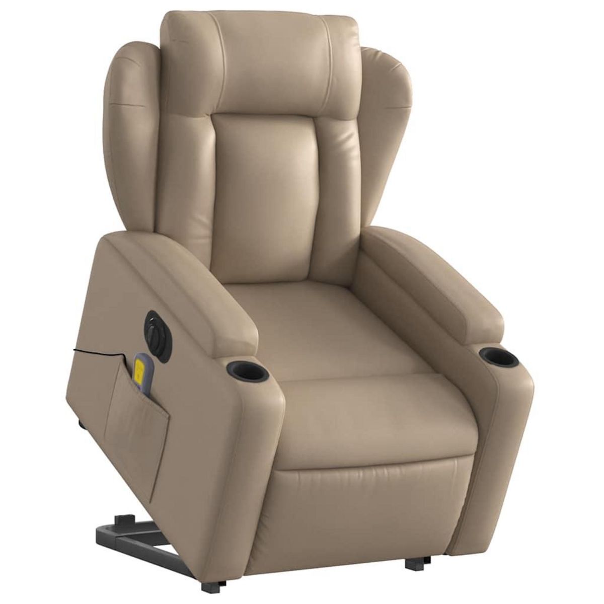 VIDAXL Fauteuil inclinable de massage electrique cappuccino similicuir