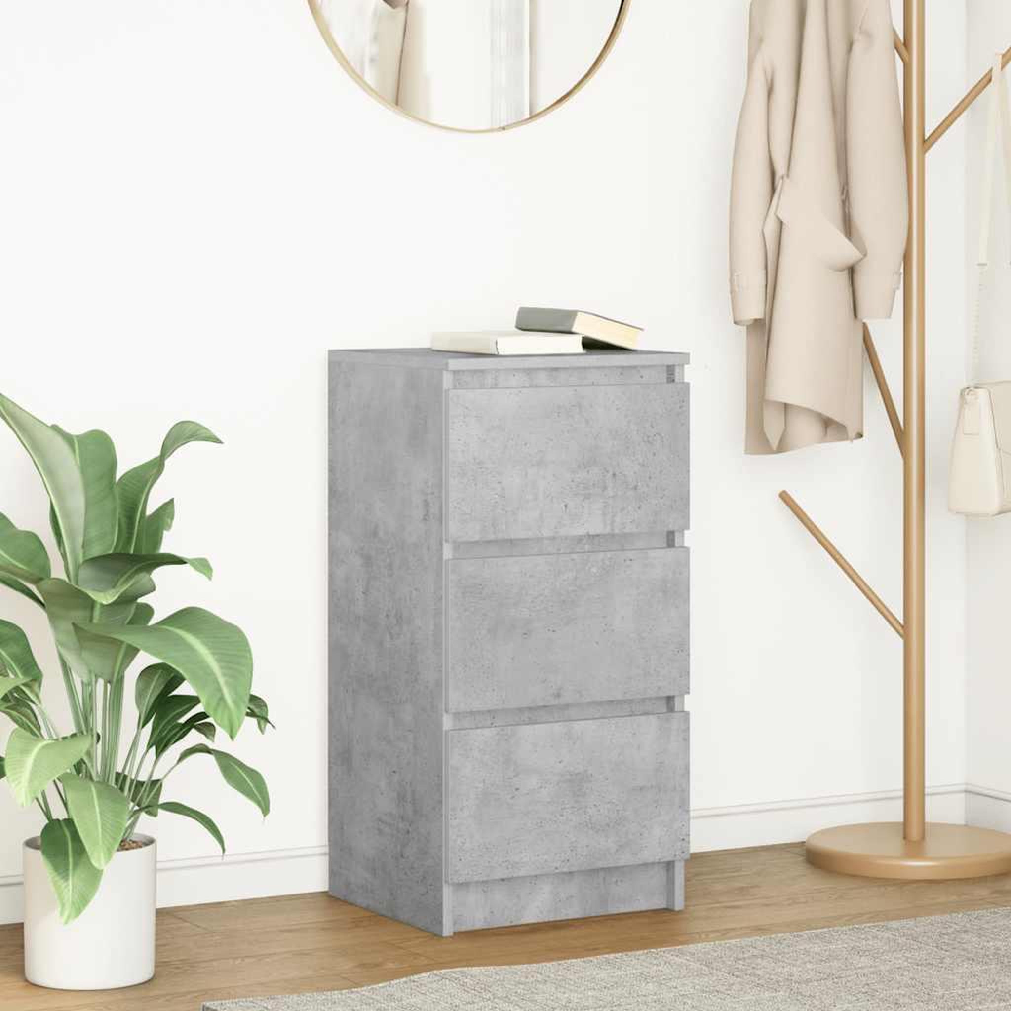 VIDAXL Buffet gris beton 37,5x35x76 cm bois d'ingenierie