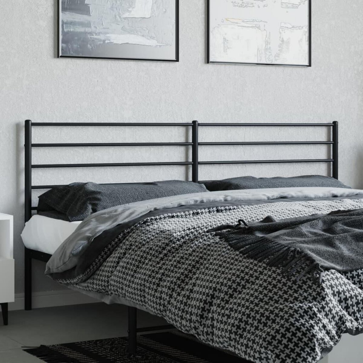 VIDAXL Tete de lit metal noir 200 cm