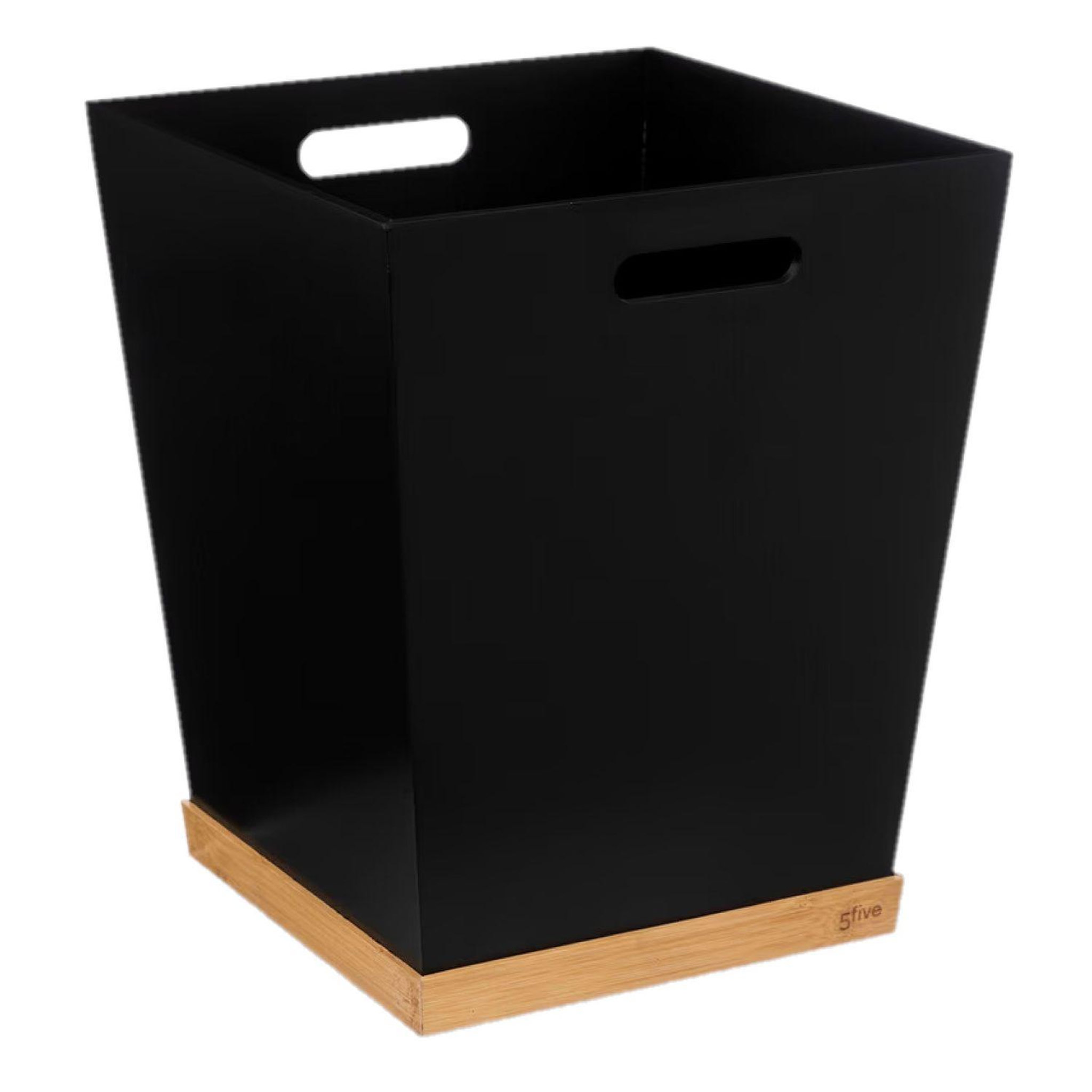 FIVE Corbeille de bureau en bambou bava - noir
