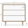 Voir la diapositive 3 : VS VENTA-STOCK Commode de Nuit Denia Couleur Chêne/Blanc, 80 cm Largeur