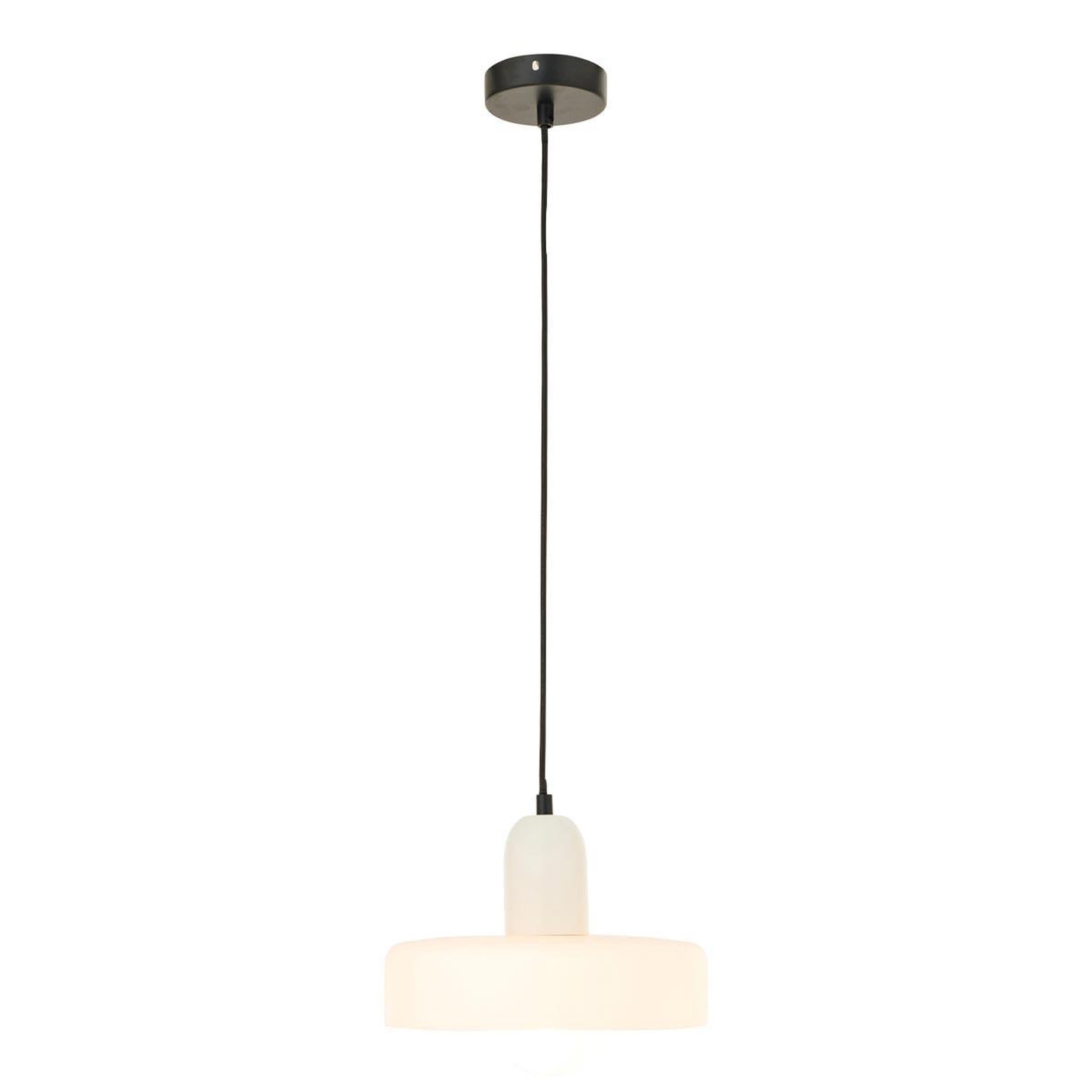 Voir la diapositive 2 : J-LINE Suspension design en verre  rétro  25cm blanc