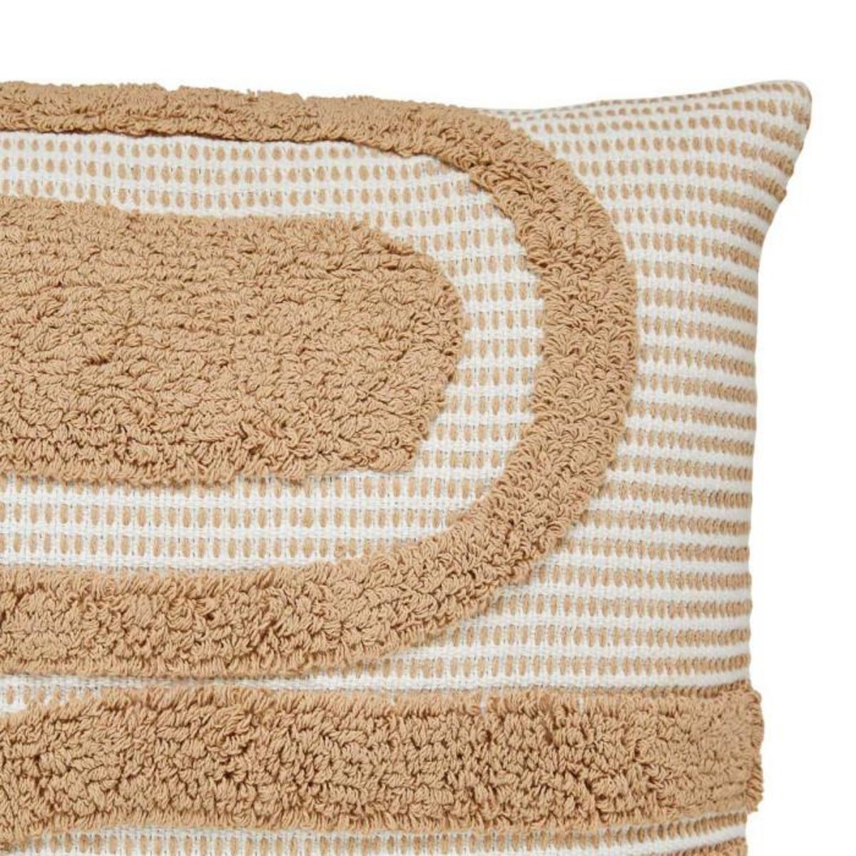 ATMOSPHERA Coussin Déco Tufté  Poppy  50x50cm Beige Lin