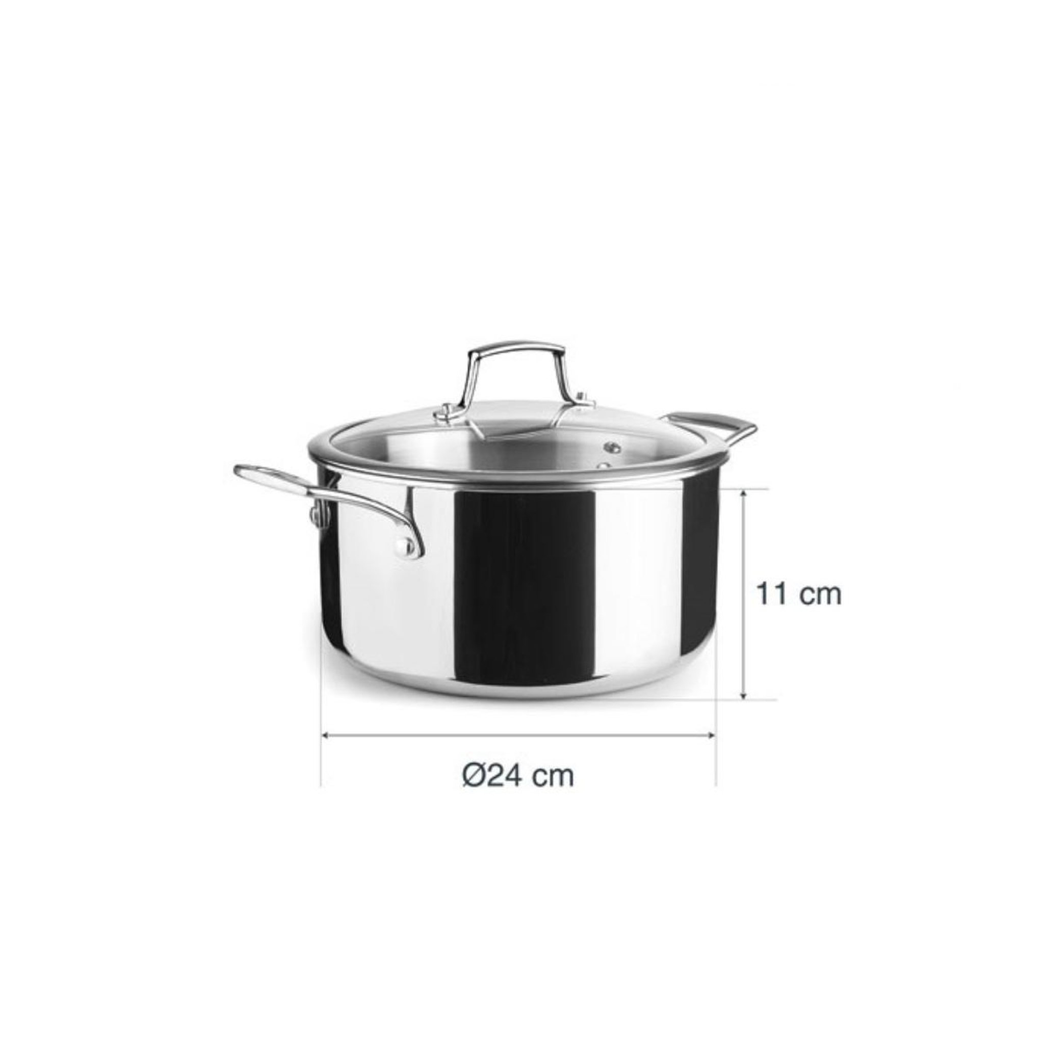 Voir la diapositive 3 : Lacor Faitout inox 24cm + couvercle - 60874