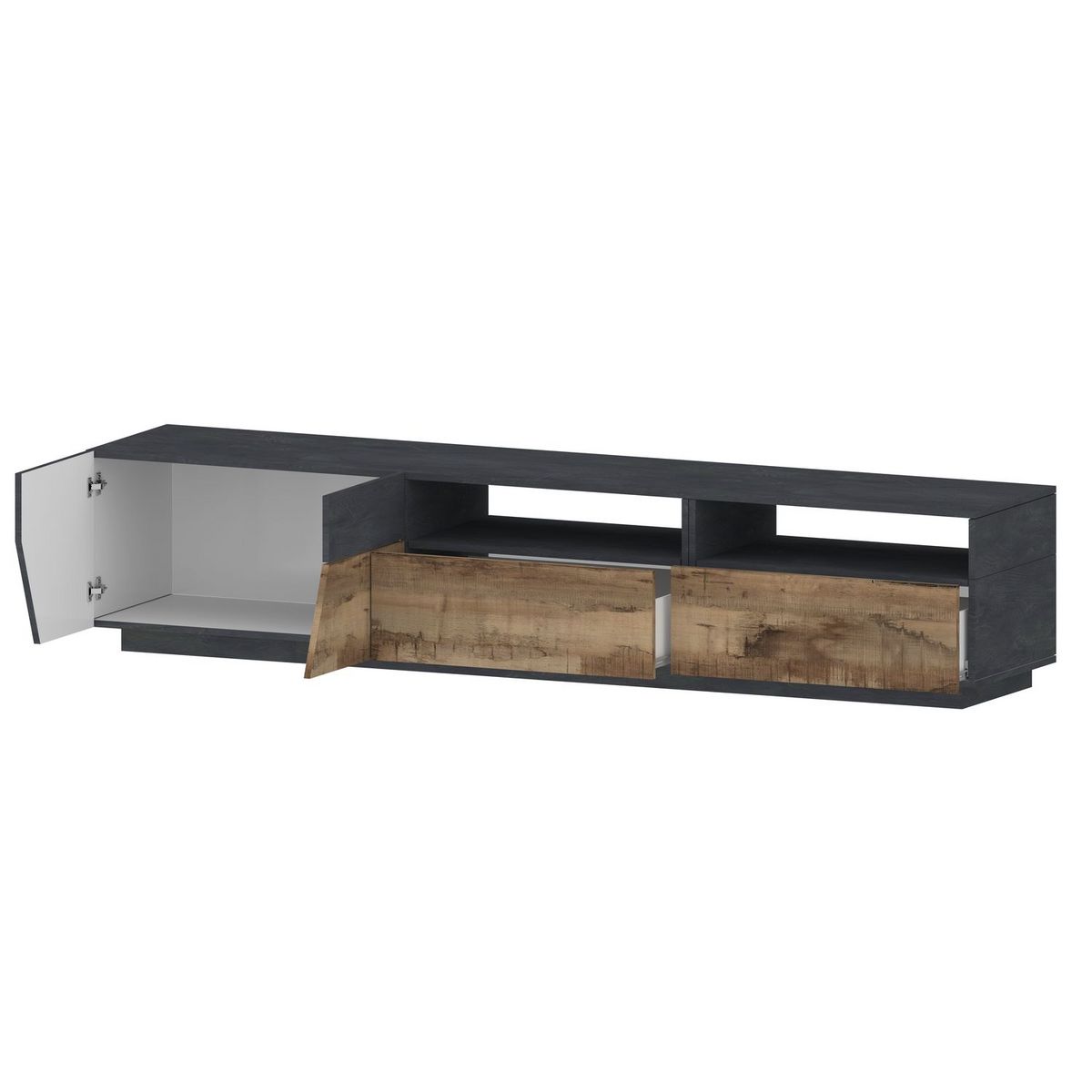 Meuble TV moderne 4 portes 1 tiroir L200cm SORRENTE