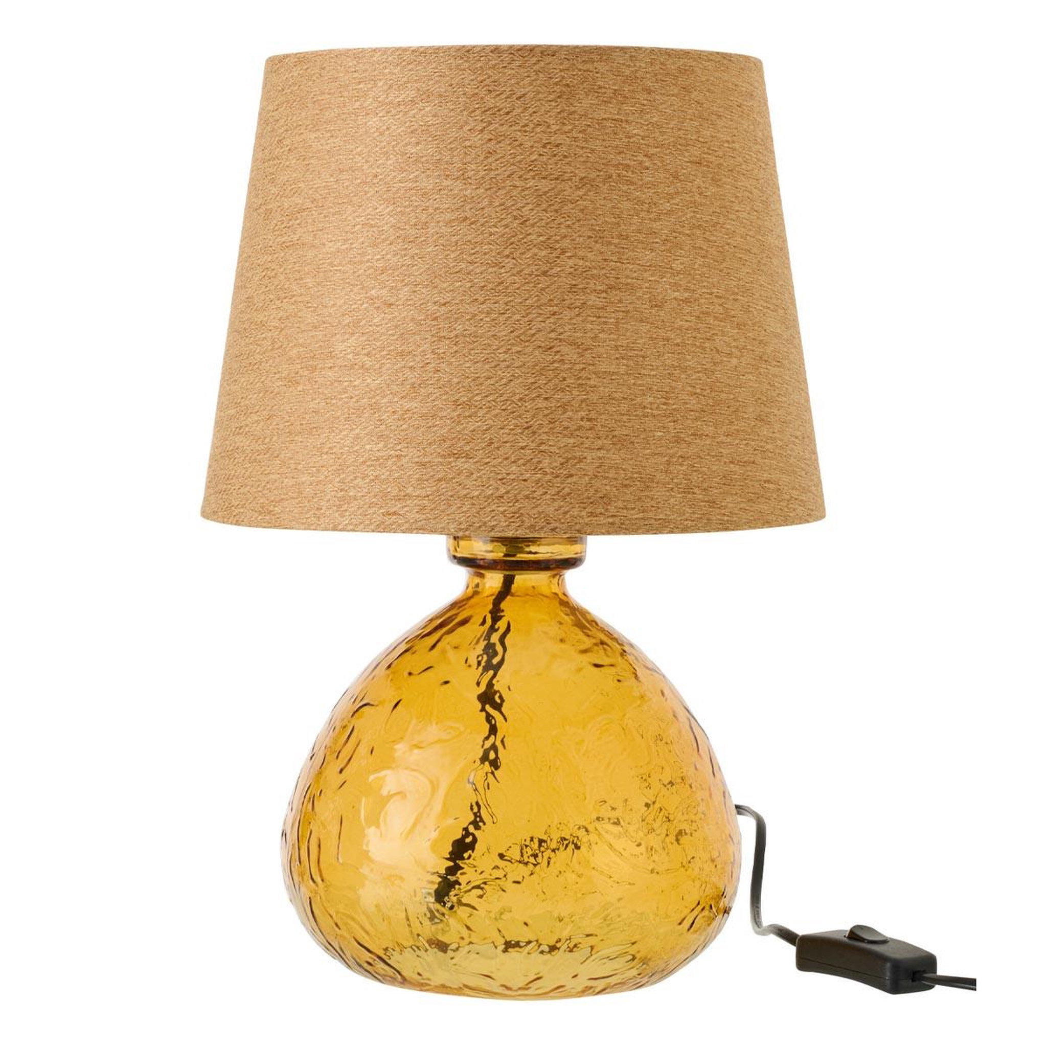 J-LINE Lampe à poser en verre  tierra  32cm ocre