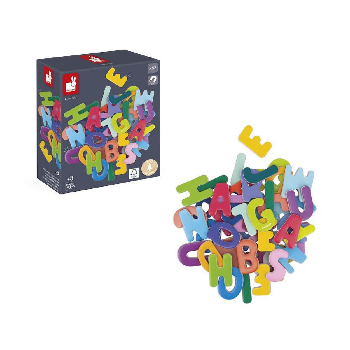 Juratoys-Janod alphabet magnétique 52 pièces