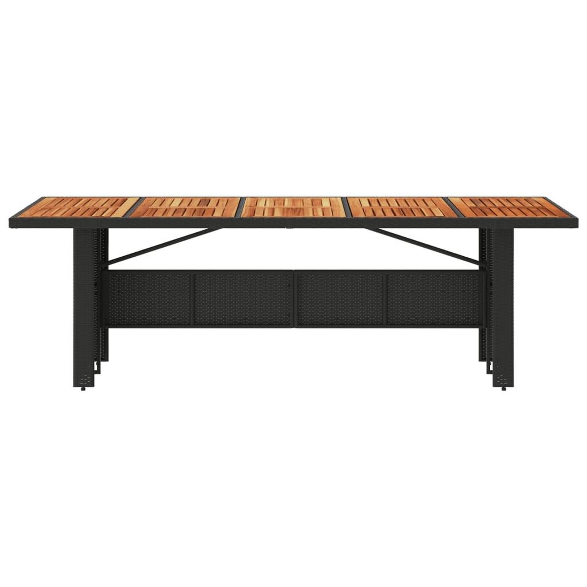 Voir la diapositive 4 : VIDAXL Table de jardin et dessus en bois d'acacia noir resine tressee