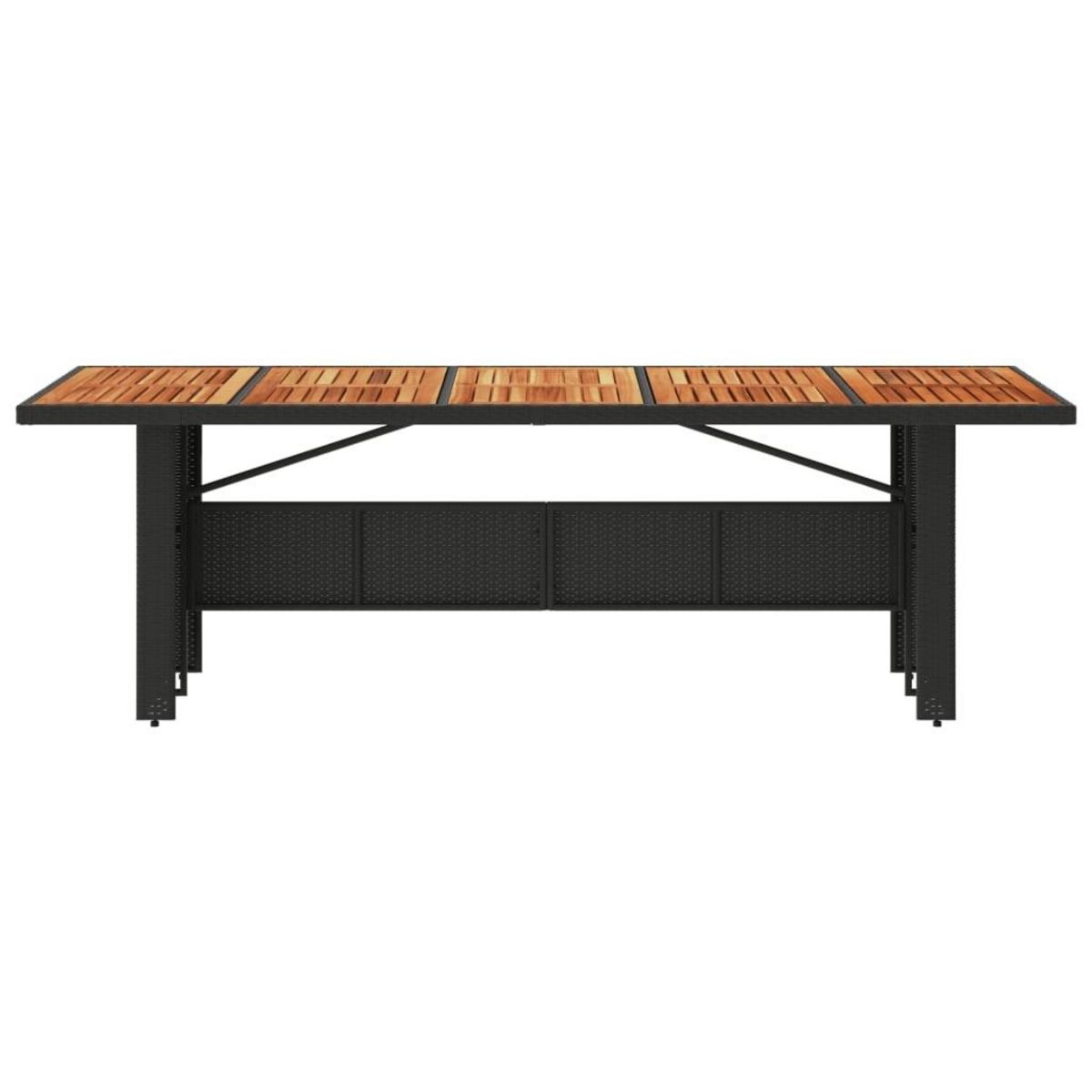 VIDAXL Table de jardin et dessus en bois d'acacia noir resine tressee