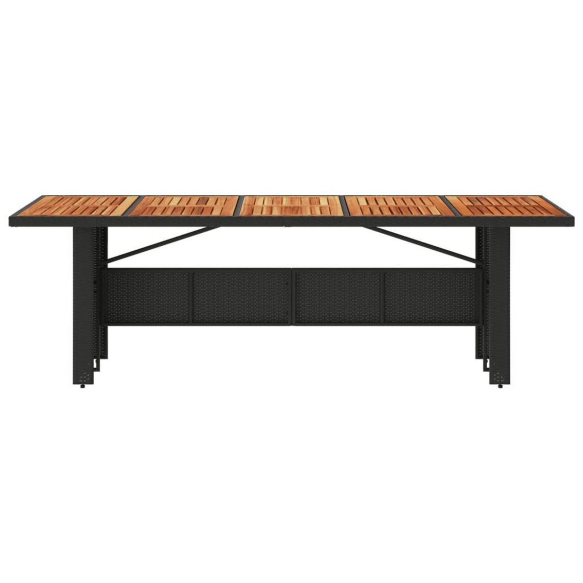 VIDAXL Table de jardin et dessus en bois d'acacia noir resine tressee