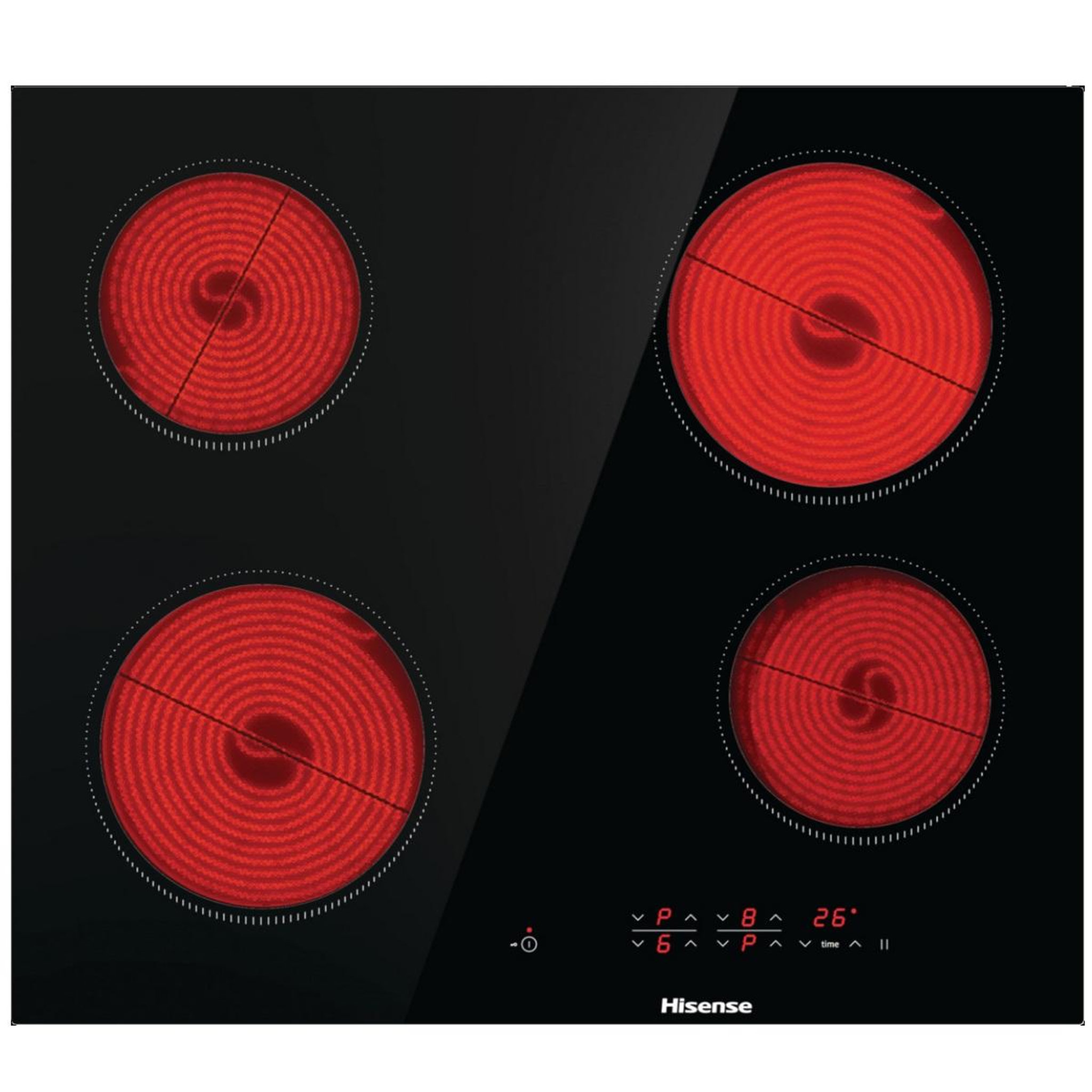 Voir la diapositive 2 : Hisense Table de cuisson vitrocéramique 60cm 4 feux 6000w noir - e6431cb
