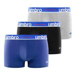 UMBRO Lot de 3 Boxers coton homme Line Class. Coloris disponibles : Gris