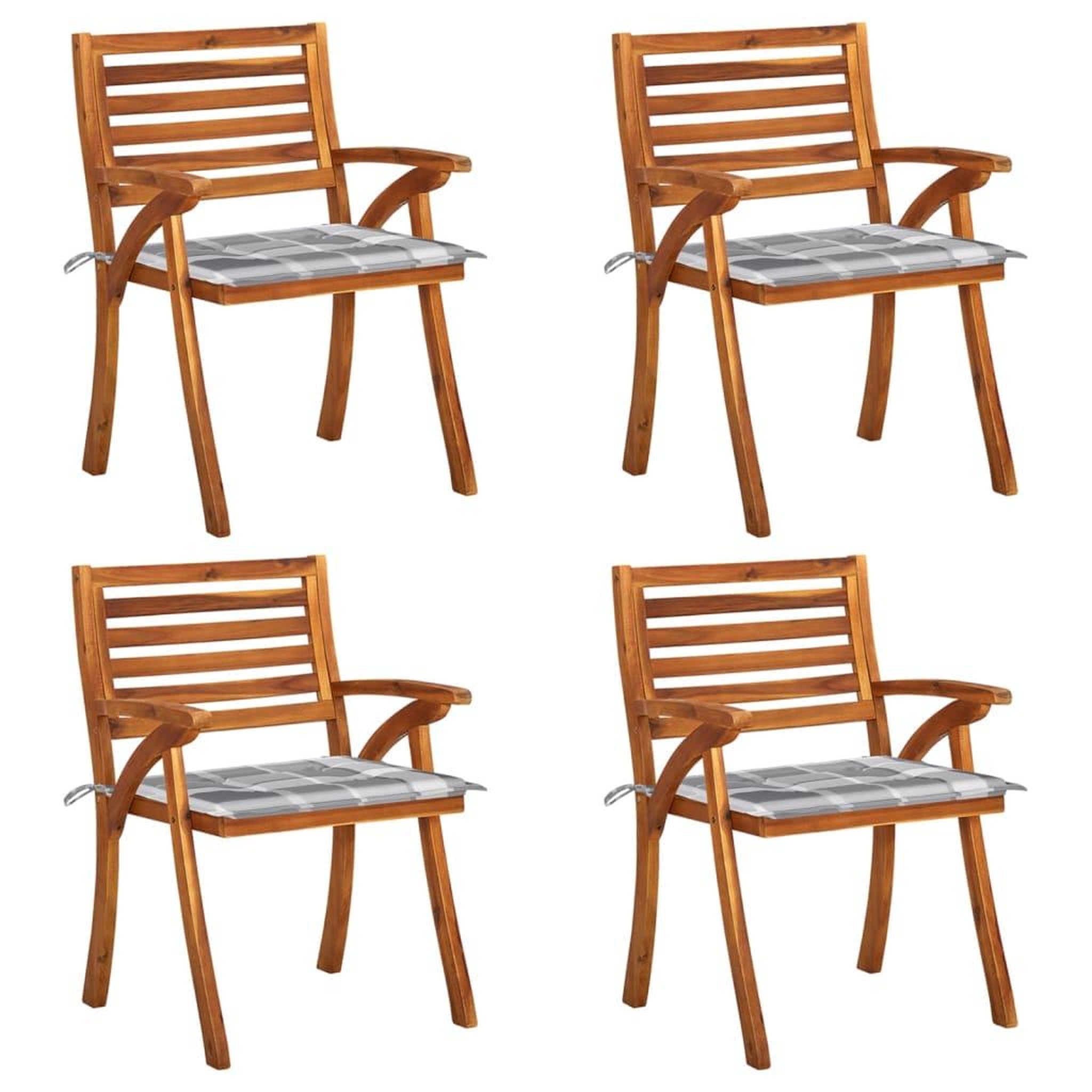 Voir la diapositive 1 : VIDAXL Chaises de jardin avec coussins lot de 4 Bois de teck solide