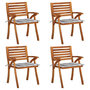 Voir la diapositive 1 : VIDAXL Chaises de jardin avec coussins lot de 4 Bois de teck solide