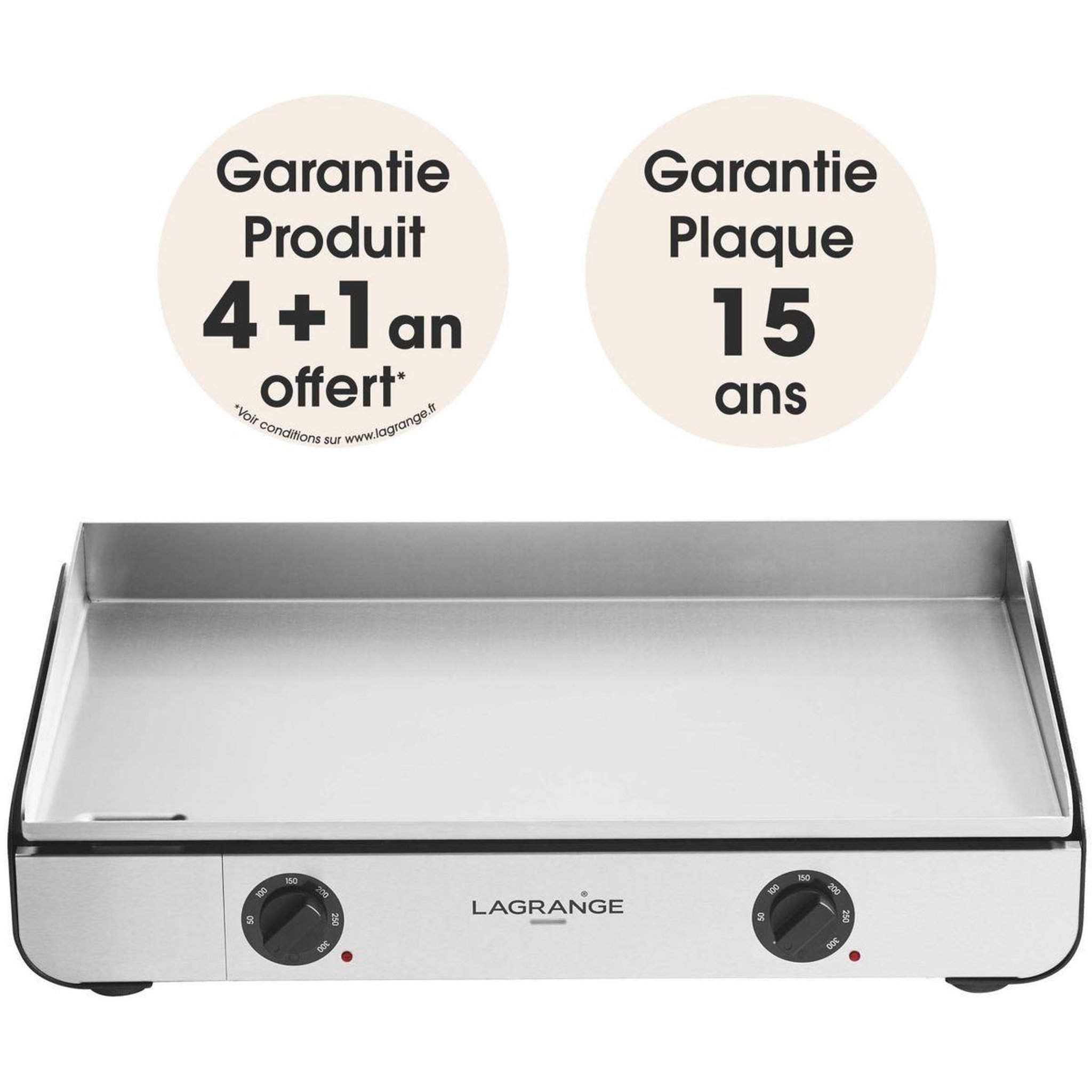 Voir la diapositive 2 : LAGRANGE Plancha électrique Pro 65L noir 2 brûleurs à poser, 65x40 cm + kit d'accessoires