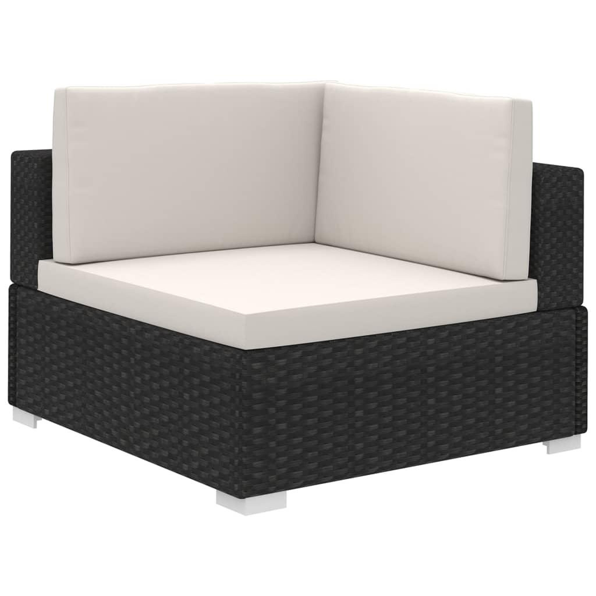 Voir la diapositive 4 : VIDAXL Salon de jardin 6 pcs avec coussins Resine tressee Noir
