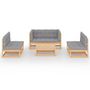 Voir la diapositive 3 : VIDAXL Salon de jardin 7 pcs avec coussins Bois de pin massif