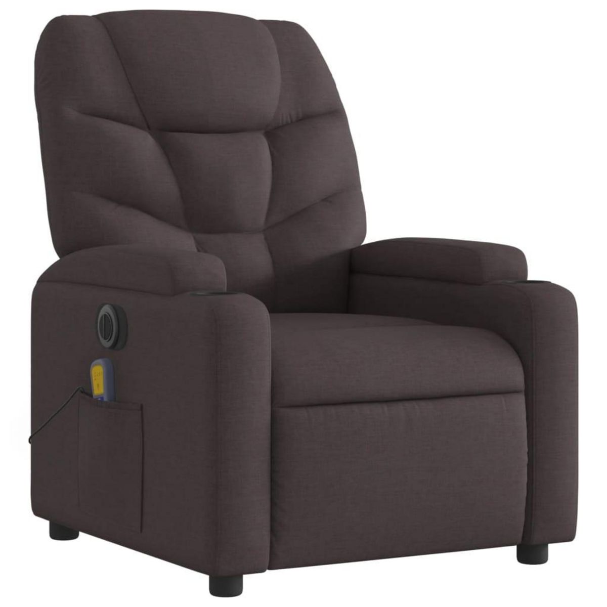 VIDAXL Fauteuil de massage inclinable electrique Marron fonce Tissu