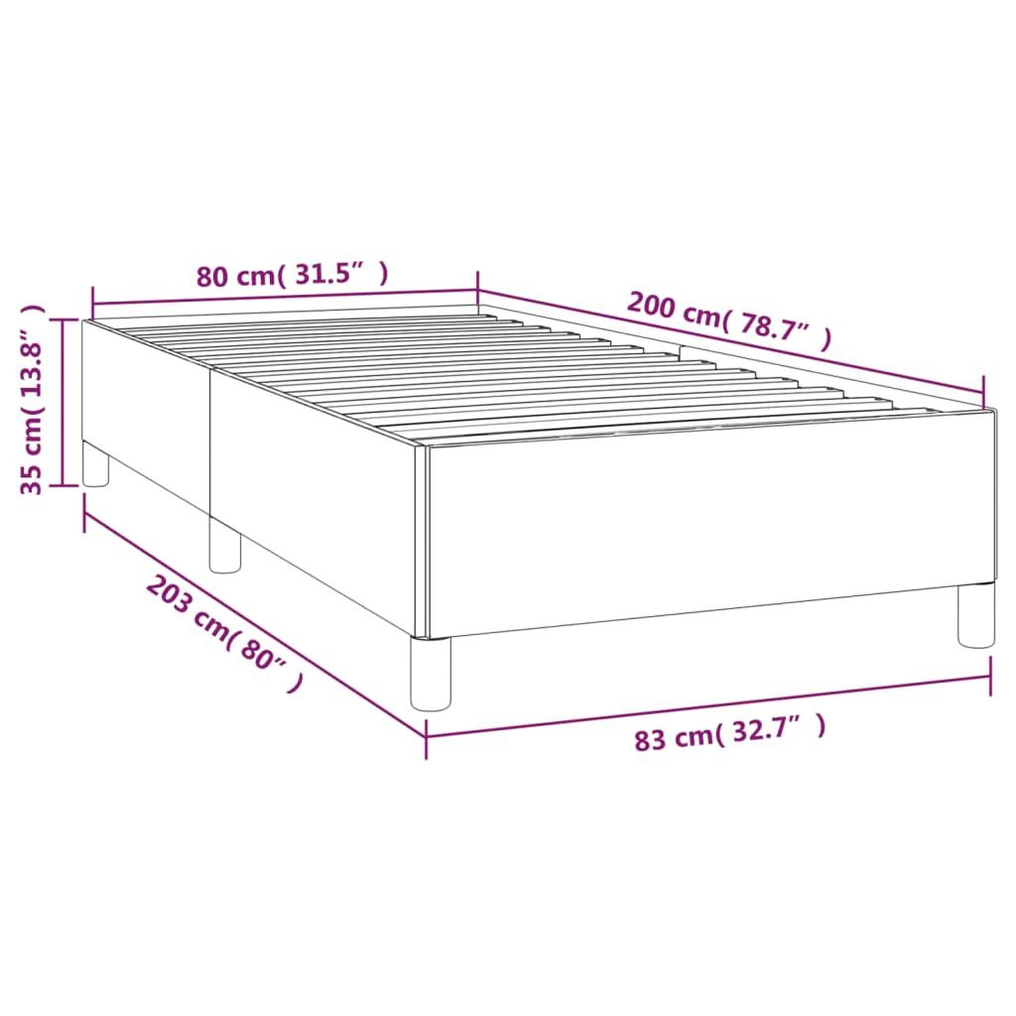Voir la diapositive 6 : VIDAXL Cadre de lit sans matelas gris clair 80x200 cm tissu