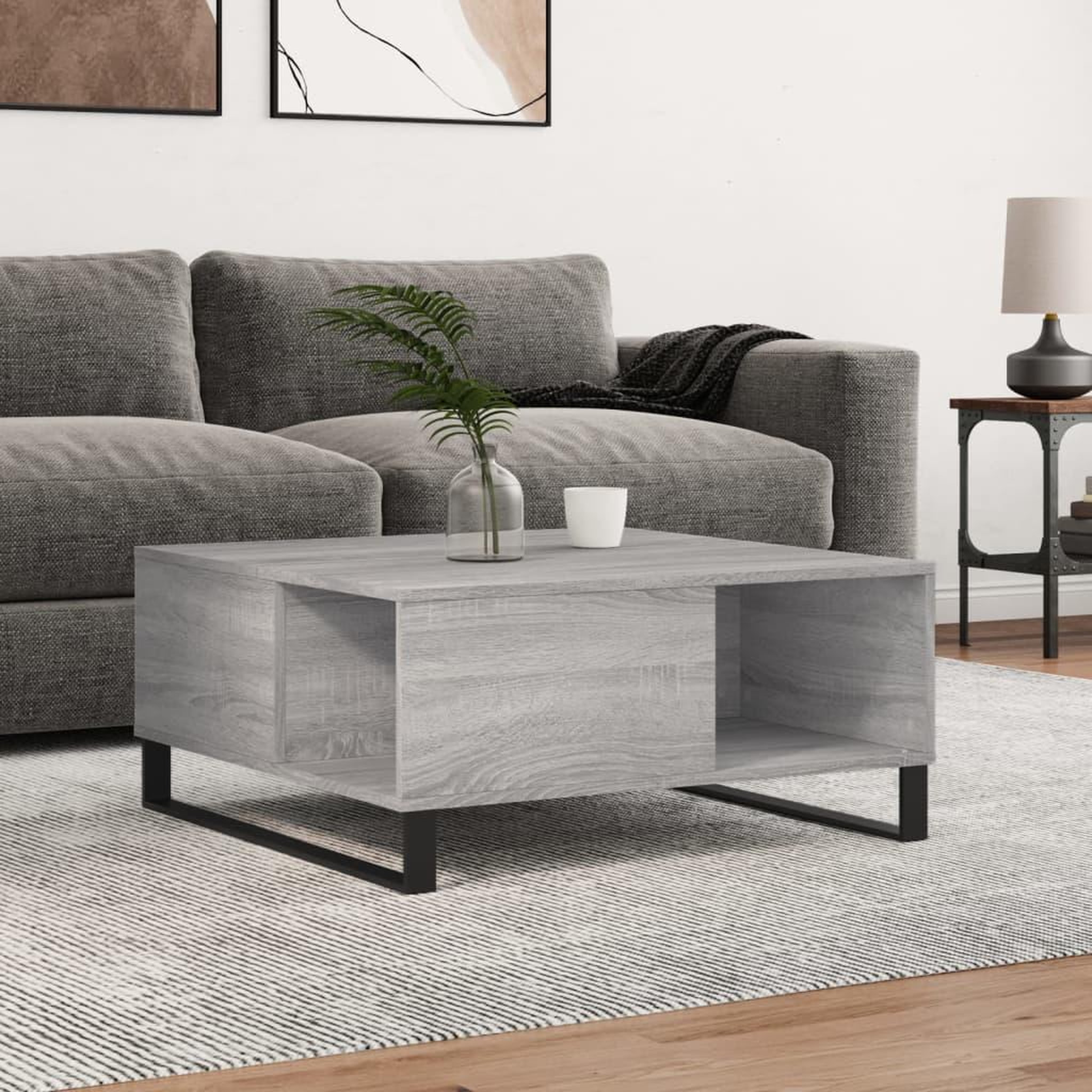 VIDAXL Table basse sonoma gris 80x80x36,5 cm bois d'ingenierie