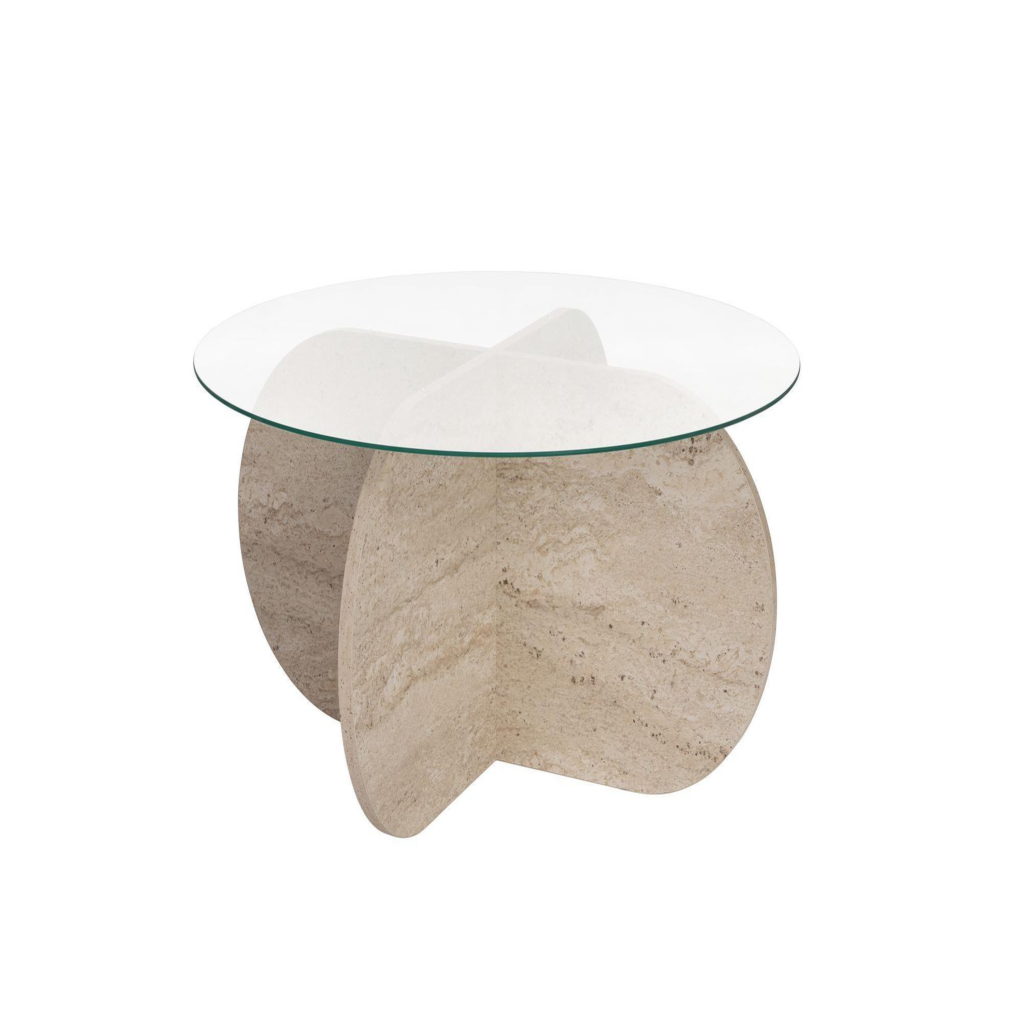 Habitat et Jardin Table basse en bois  aeris  - 75 x 75 x 35 cm - travertintransparent