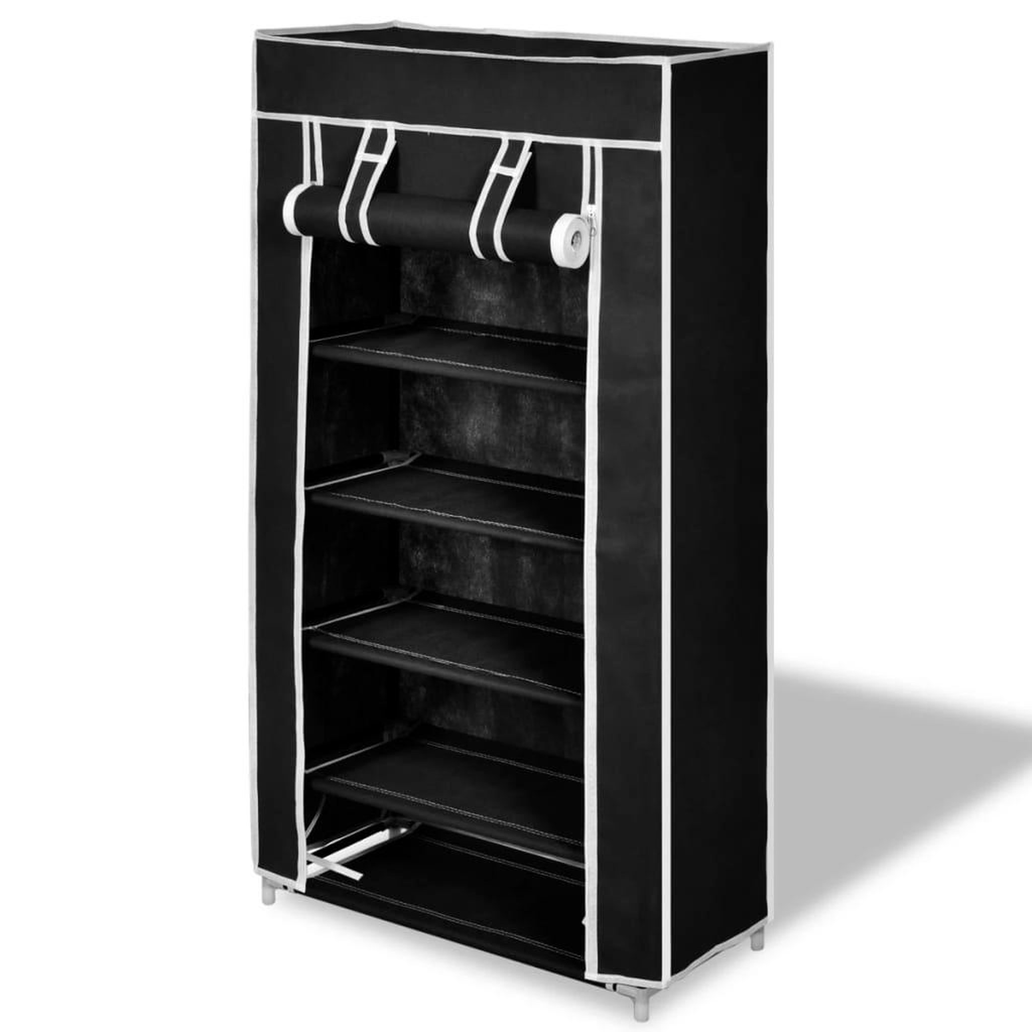 Voir la diapositive 1 : VIDAXL Armoire a chaussures avec housse 58 x 28 x 106 cm Tissu Noir