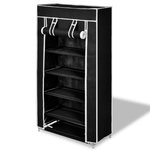 VIDAXL Armoire a chaussures avec housse 58 x 28 x 106 cm Tissu Noir