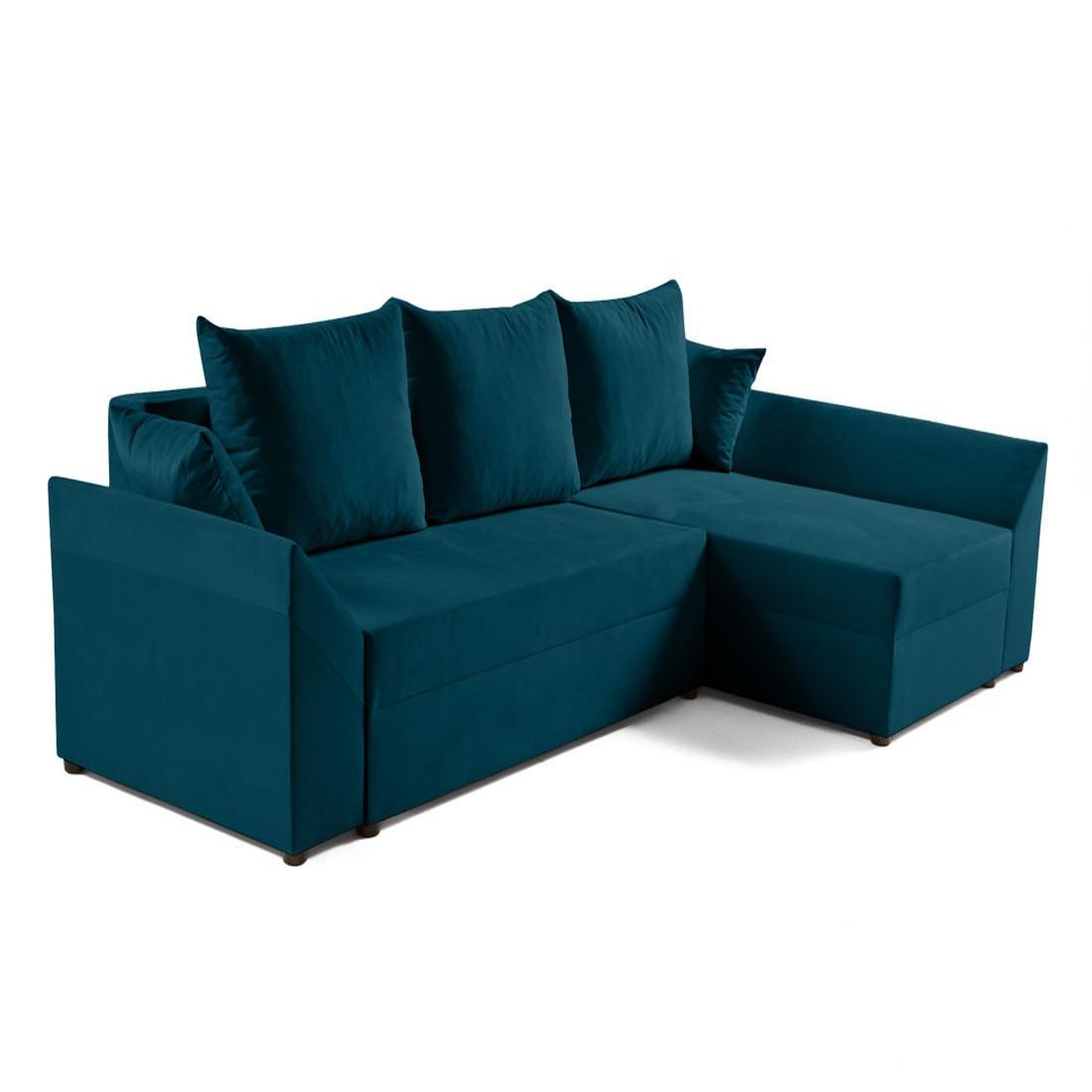 Voir la diapositive 4 : BEST MOBILIER Mike - canapé d'angle réversible - 4 places - convertible avec coffre - en velours