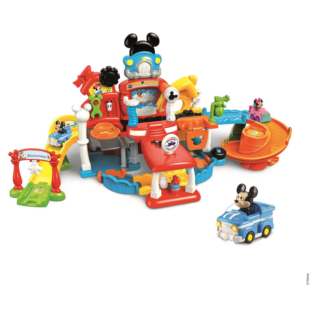VTECH Le magi-garage interactif de Mickey + Pick-up magique de Mickey - Tut Tut Bolides