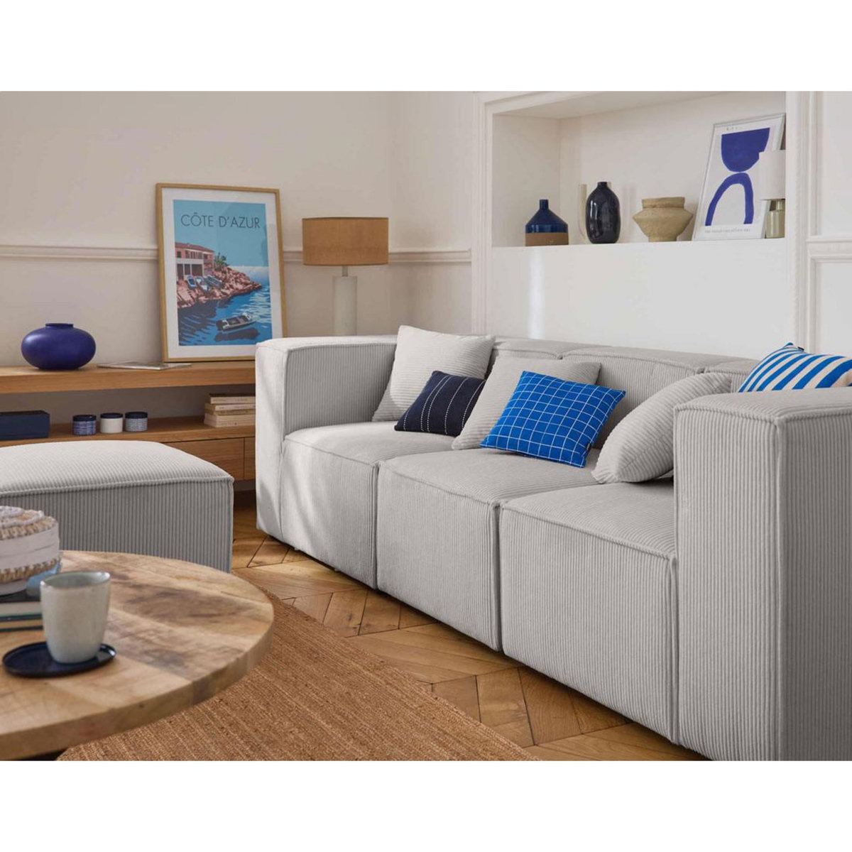 LISA DESIGN Arty - canapé modulable 3 places - en velours côtelé