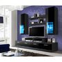 Voir la diapositive 2 : Paris Prix Meuble TV Mural Design  Mini  200cm Noir